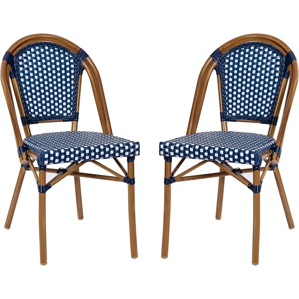 Bordeaux Set of 2 Indoor/Outdoor Commercial Bistro Stack Chairs - Navy/White PE Rattan Back and Seat
Bordeaux Set of 2 Indoor/Outdoor Commercial Bistro Stack Chairs - Navy/White PE Rattan Back and Seat