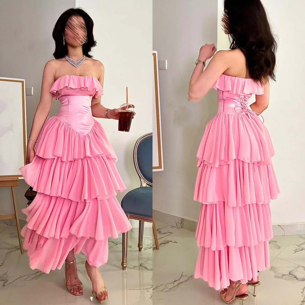 Customized Fashion Chiffon Pleat A-line Strapless Midi Dresses Bespoke Occasion High Quality Modern Style
Customized Fashion Chiffon Pleat A-line Strapless Midi Dresses Bespoke Occasion High Quality Modern Style