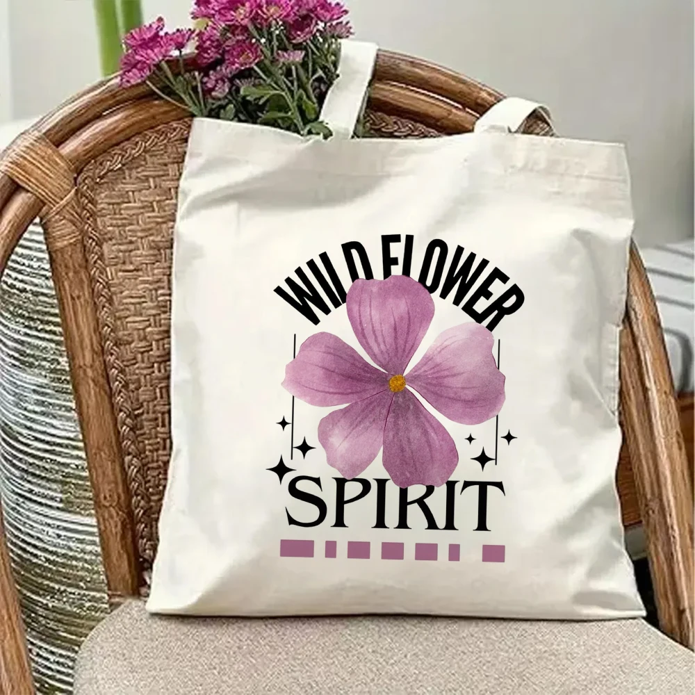 Wildflower Spirit Canvas Tote Bag Cute Purple Flower Graphic Print Aesthetic Botanical Shoulder Purse Reusable Beach Bag
Wildflower Spirit Canvas Tote Bag Cute Purple Flower Graphic Print Aesthetic Botanical Shoulder Purse Reusable Beach Bag