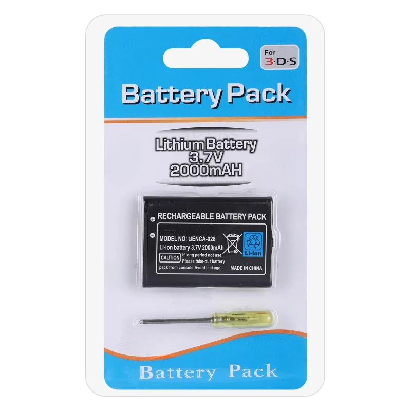 3.6V 2000mAh Rechargeable Replacement Battery Pack with Tool for Nintendo 3DS Gamepad Controller
3.6V 2000mAh Rechargeable Replacement Battery Pack with Tool for Nintendo 3DS Gamepad Controller