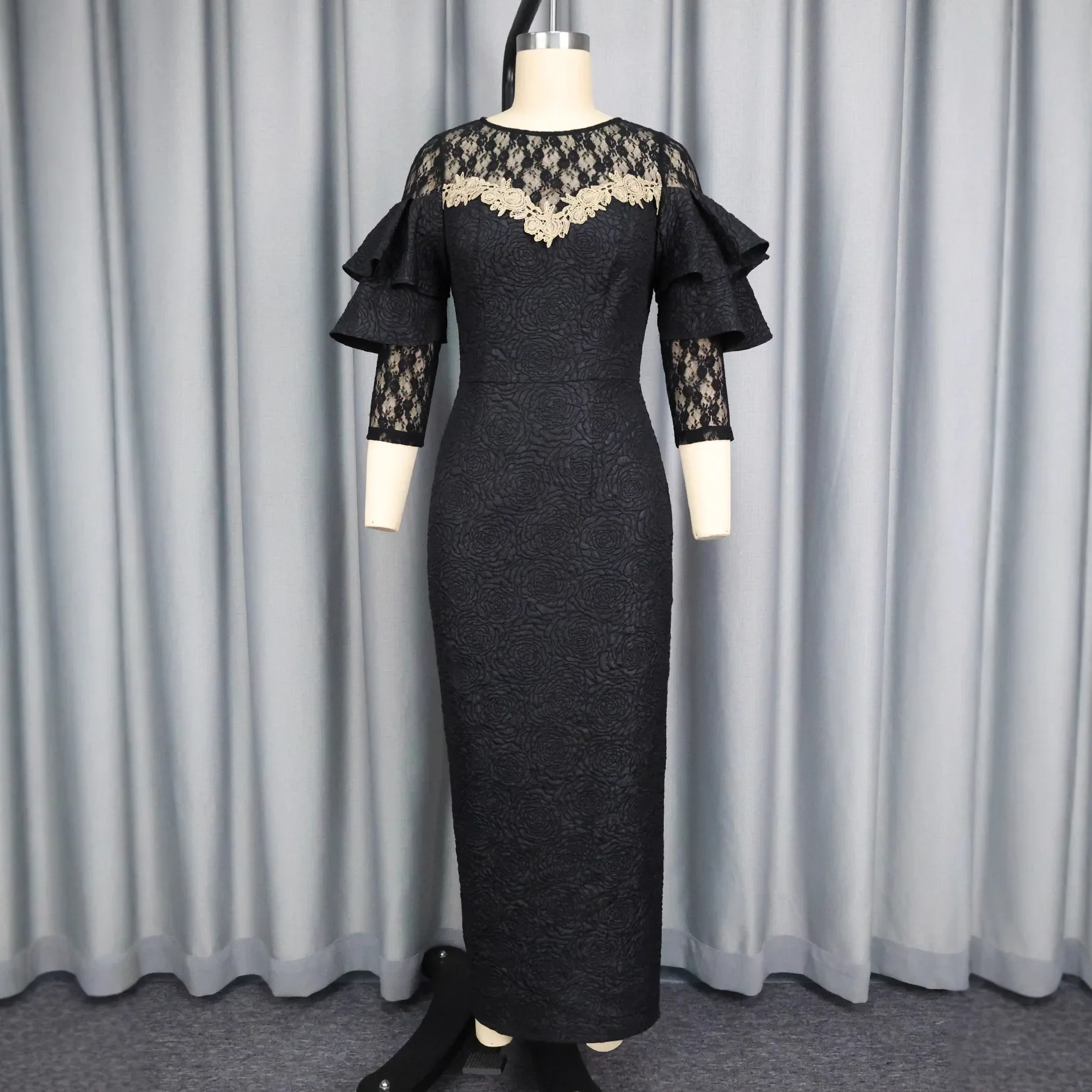 Dashiki African Party Evening Dresses for Women Autumn Elegant Black Long Sleeve Lace Bodycon Long Maxi Dress Africa Clothing
Dashiki African Party Evening Dresses for Women Autumn Elegant Black Long Sleeve Lace Bodycon Long Maxi Dress Africa Clothing