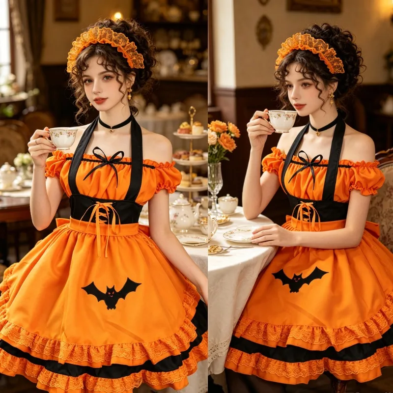 Halloween Bat Embroidery Cosplay Orange Purple Contrasting Lolita Off Shoulder Hanging Neck Tie Fluffy Skirt Headband Headband
Halloween Bat Embroidery Cosplay Orange Purple Contrasting Lolita Off Shoulder Hanging Neck Tie Fluffy Skirt Headband Headband