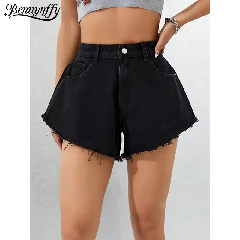 Benuynffy Plus Size Summer Retro Raw Hem Denim Shorts Women Streetwear Y2k Mid Waisted Pockets Casual Loose Wide Leg Short Femme
Benuynffy Plus Size Summer Retro Raw Hem Denim Shorts Women Streetwear Y2k Mid Waisted Pockets Casual Loose Wide Leg Short Femme
