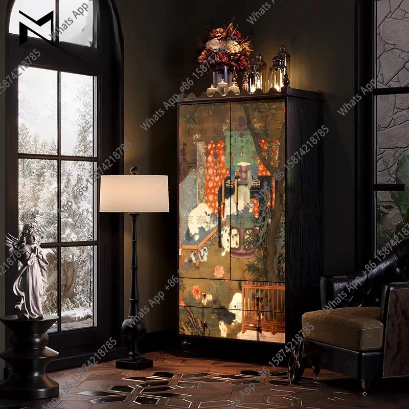 Solid wood French living room storage decorative cabinet designer high-end creative art decoration
Solid wood French living room storage decorative cabinet designer high-end creative art decoration