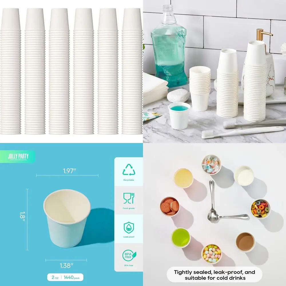 Маленькие белые бумажные стаканчики на 1440 штук для использования в ванной комнате, одноразовые мини-чашки для эспрессо, идеально подходят для полоскания рта и отбора проб
Маленькие белые бумажные стаканчики на 1440 штук для использования в ванной комнате, одноразовые мини-чашки для эспрессо, идеально подходят для полоскания рта и отбора проб