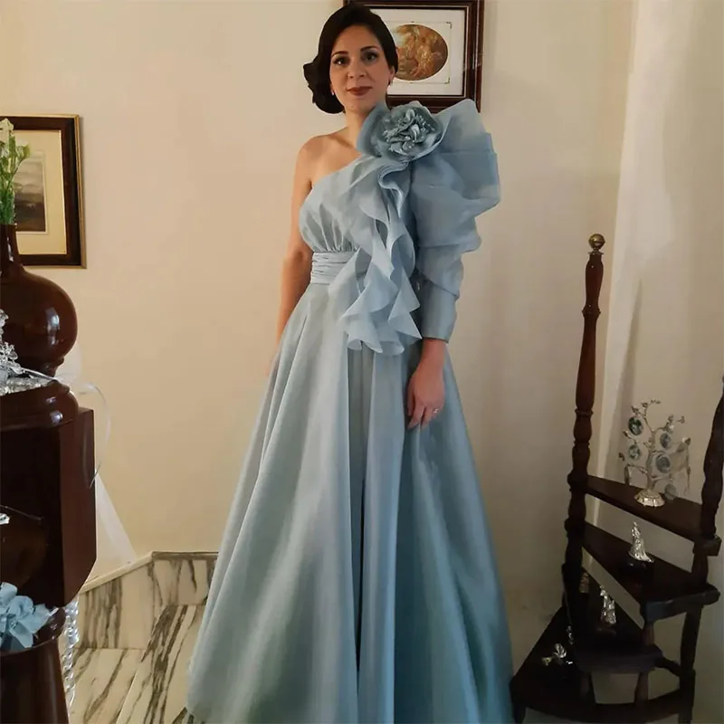Elegant Mother of the Bride Gowns Formal Dresses for Women One Shoulder Pleated Floor Length Groom's Mother Dress
Elegant Mother of the Bride Gowns Formal Dresses for Women One Shoulder Pleated Floor Length Groom's Mother Dress