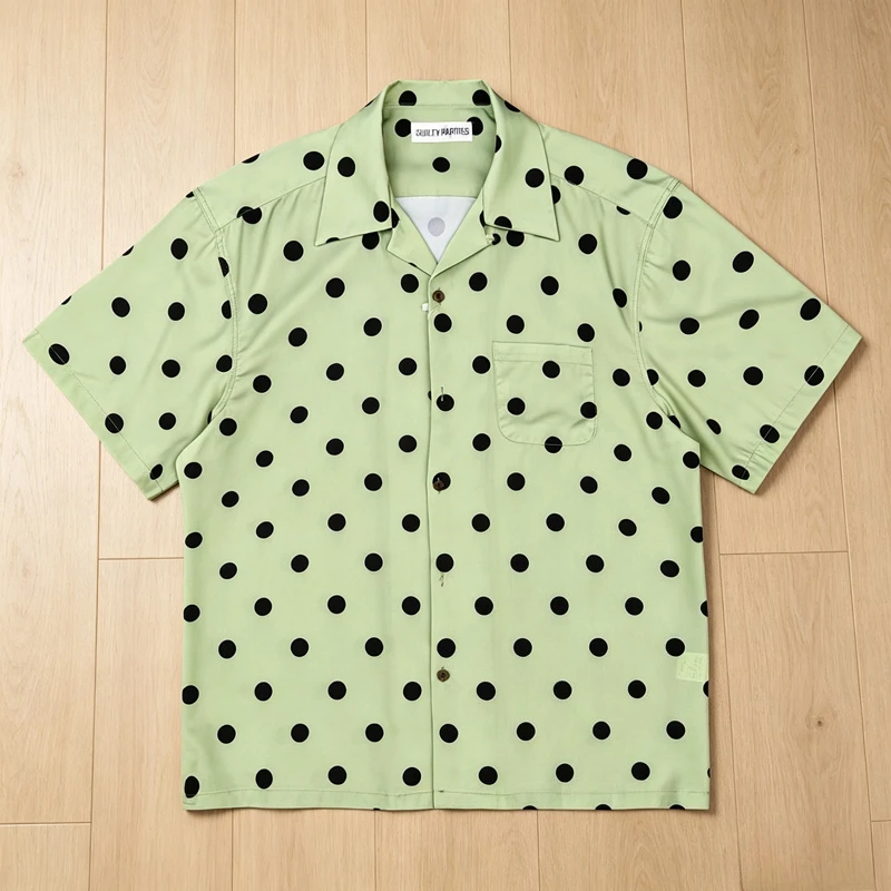 Green Polka Dot Aloha Shirt Men Women Retro Casual Short Sleeves WACKO MARIA Hawaiian Shirt
Green Polka Dot Aloha Shirt Men Women Retro Casual Short Sleeves WACKO MARIA Hawaiian Shirt
