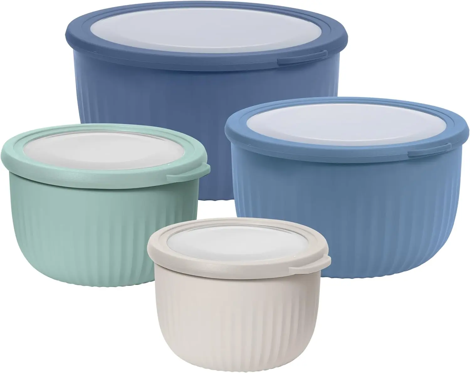 Set of 4 Prep Store & Serve Plastic Bowls with See-Thru Lids Dishwasher Microwave Freezer Safe 0.7 1.4 2.6 4 Quarts
Set of 4 Prep Store & Serve Plastic Bowls with See-Thru Lids Dishwasher Microwave Freezer Safe 0.7 1.4 2.6 4 Quarts