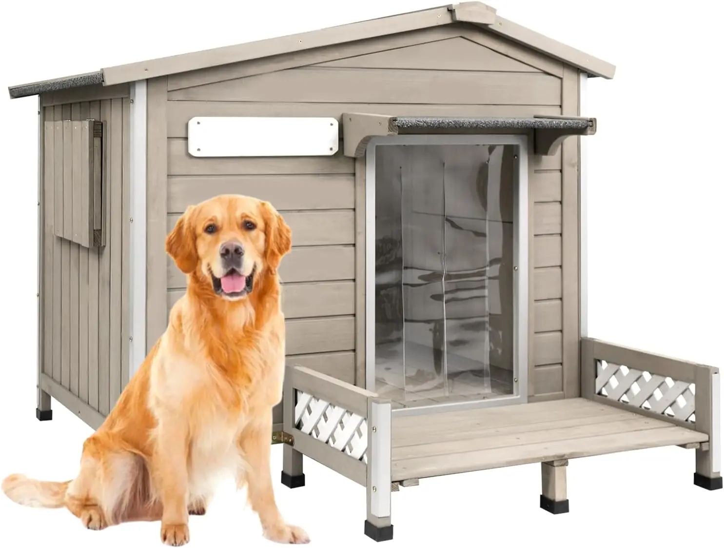Weatherproof Dog House Outdoor Wooden Chew-Proof Iron Frame, Removable Floor and Adjustable Window for Small Medium Some Large D
Weatherproof Dog House Outdoor Wooden Chew-Proof Iron Frame, Removable Floor and Adjustable Window for Small Medium Some Large D