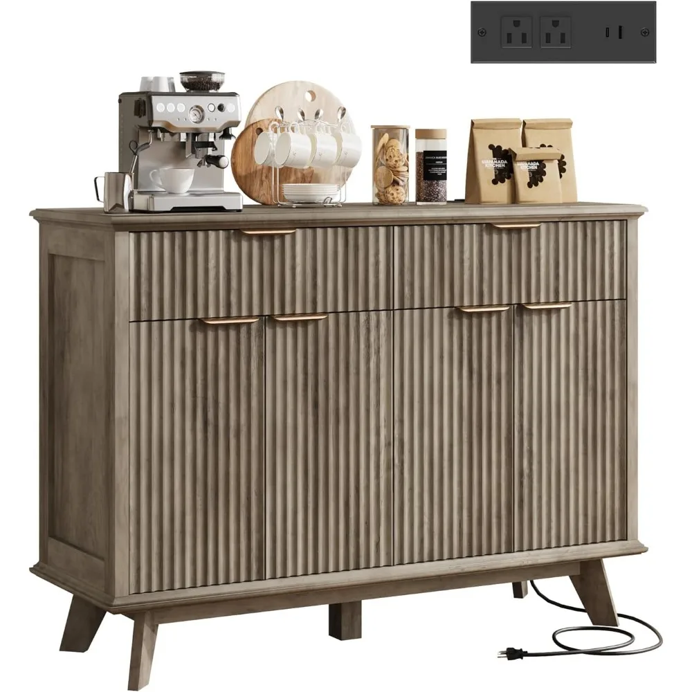 Fluted Buffet Sideboard Cabinet with Storage, 47.2" Kitchen Cabinet with Drawers and Adjustable Shelves, Modern Coffee Bar with
Fluted Buffet Sideboard Cabinet with Storage, 47.2" Kitchen Cabinet with Drawers and Adjustable Shelves, Modern Coffee Bar with