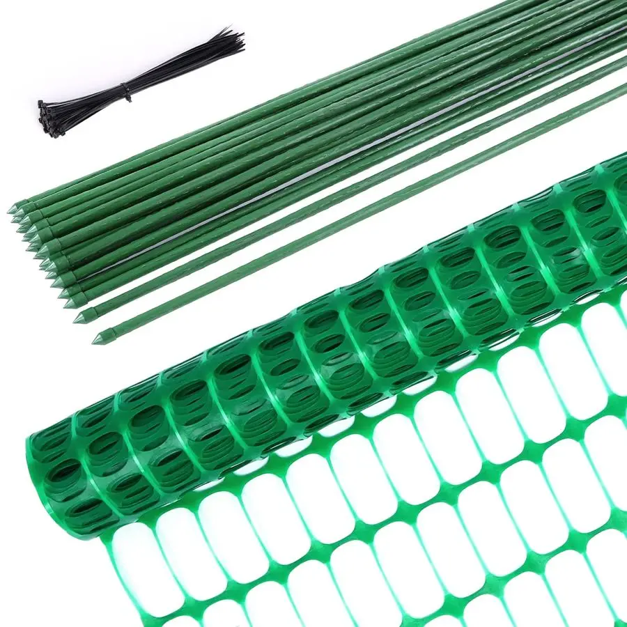 Plastic Snow Fence Set, 3.4FTx100FT Garden Fence Roll with 25Pack 4FT Stakes Temporary Safety Netting, Reusable Fencing Poultry
Plastic Snow Fence Set, 3.4FTx100FT Garden Fence Roll with 25Pack 4FT Stakes Temporary Safety Netting, Reusable Fencing Poultry