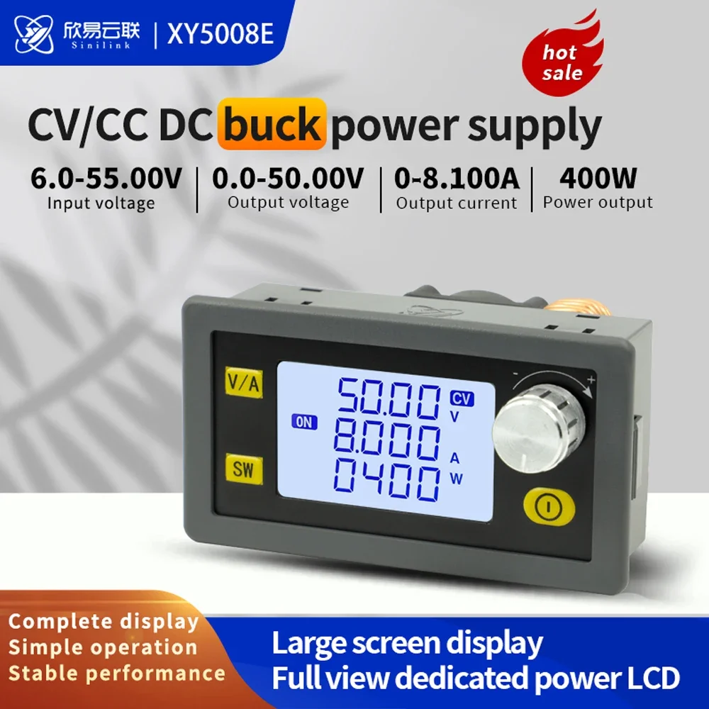 DC 6V-55V to 0-50V 5A 8A 250W 400W CNC Adjustable DC Voltage Regulator CV CC Step Down Power Supply Module Board XY5005E XY5008E
DC 6V-55V to 0-50V 5A 8A 250W 400W CNC Adjustable DC Voltage Regulator CV CC Step Down Power Supply Module Board XY5005E XY5008E
