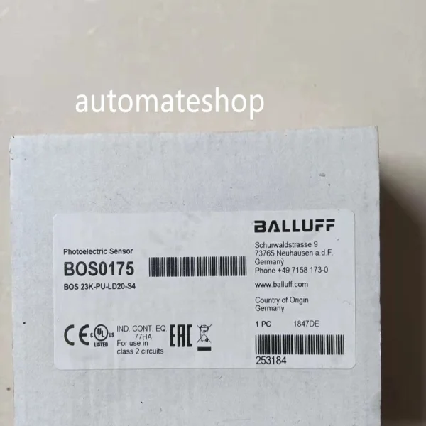 Bos0175 Bos 23k-pu-ld20-s4 Фотоэлектрический датчик Совершенно новый оригинальный точечный Plc
Bos0175 Bos 23k-pu-ld20-s4 Фотоэлектрический датчик Совершенно новый оригинальный точечный Plc