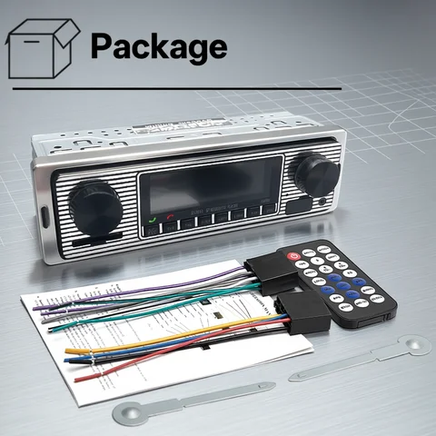 Hippcron Car Radio 1 Din Car MP3 Stereo Audio Player Bluetooth FM Receiver Support AUX/USB 12V Universal