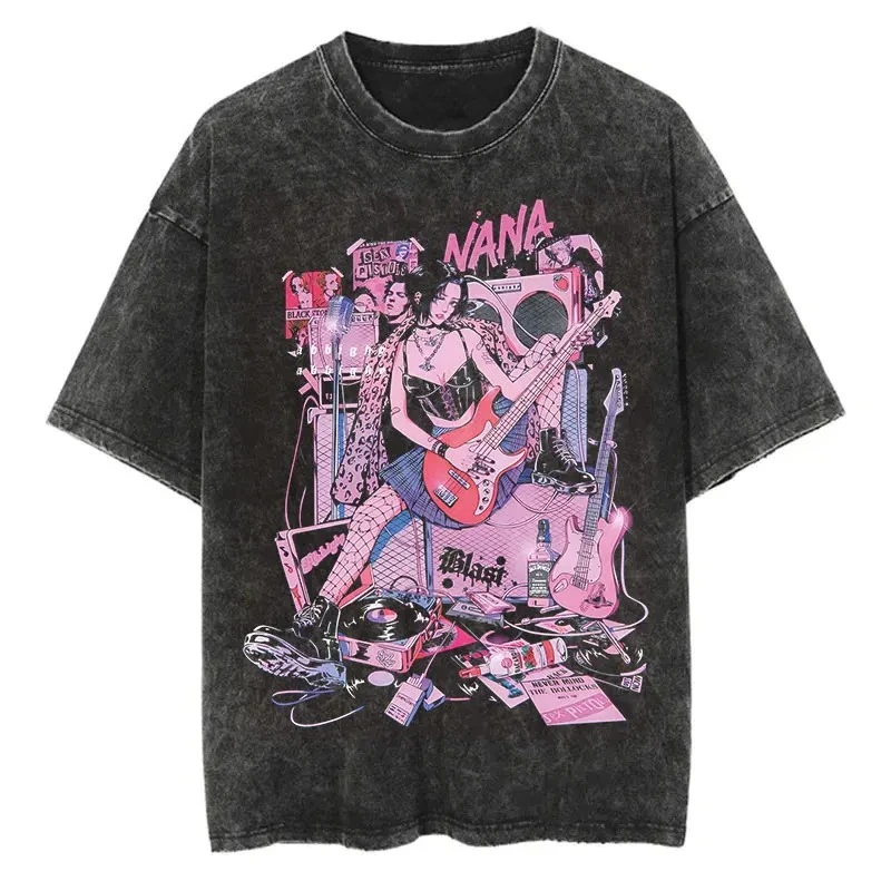 Japanese Anime Nana Osaki Print Vintage Washed Men Tshirt Harajuku Streetwear Graphic T-Shirt Summer Short Sleeve Cotton Tshirt
Japanese Anime Nana Osaki Print Vintage Washed Men Tshirt Harajuku Streetwear Graphic T-Shirt Summer Short Sleeve Cotton Tshirt