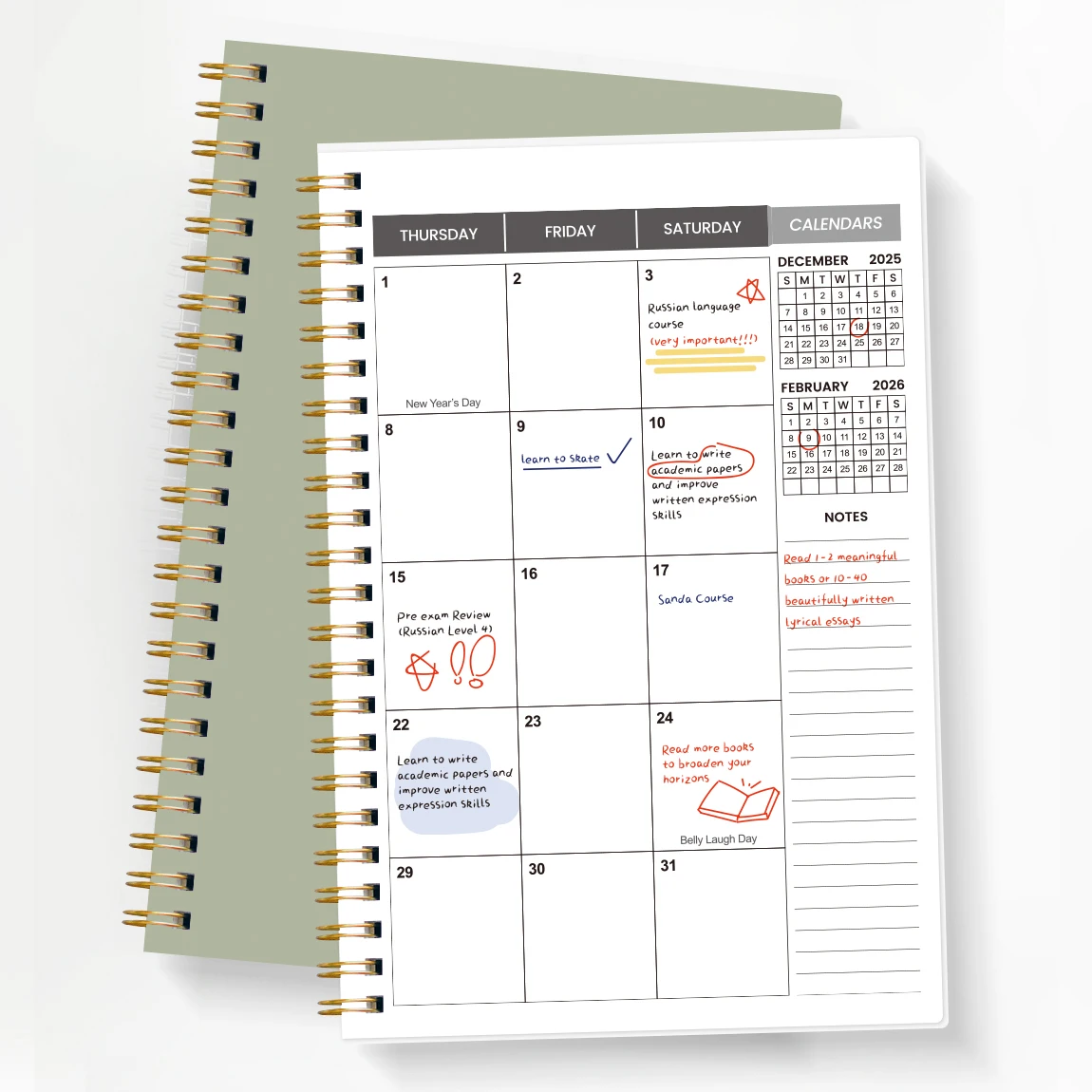 2026-2027 Academic Planner A5 Weekly & Monthly Spiral Hardcover, Portable 24-Month Schedule Notebook
2026-2027 Academic Planner A5 Weekly & Monthly Spiral Hardcover, Portable 24-Month Schedule Notebook