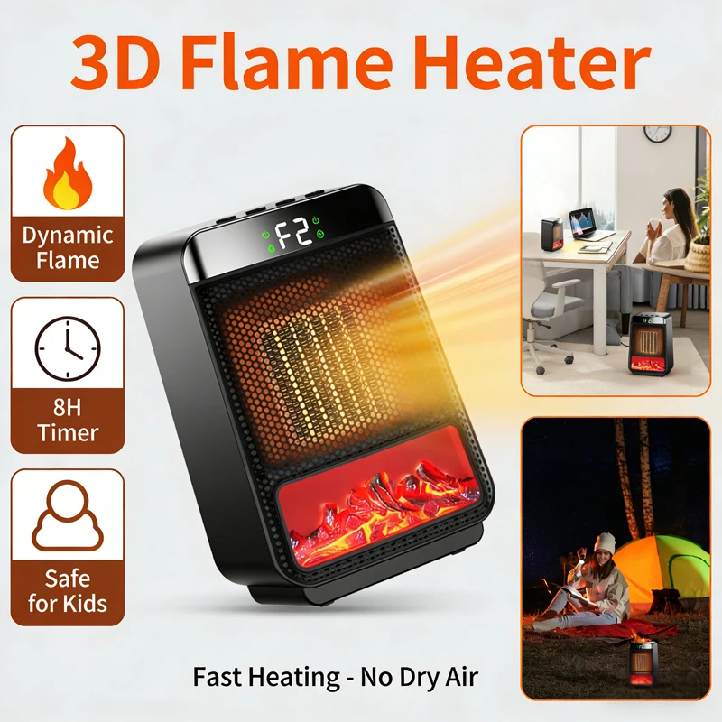 Настольный тепловентилятор с термостатом, 3D динамическая подсветка, компактный, для обогрева спальни и офиса
Настольный тепловентилятор с термостатом, 3D динамическая подсветка, компактный, для обогрева спальни и офиса