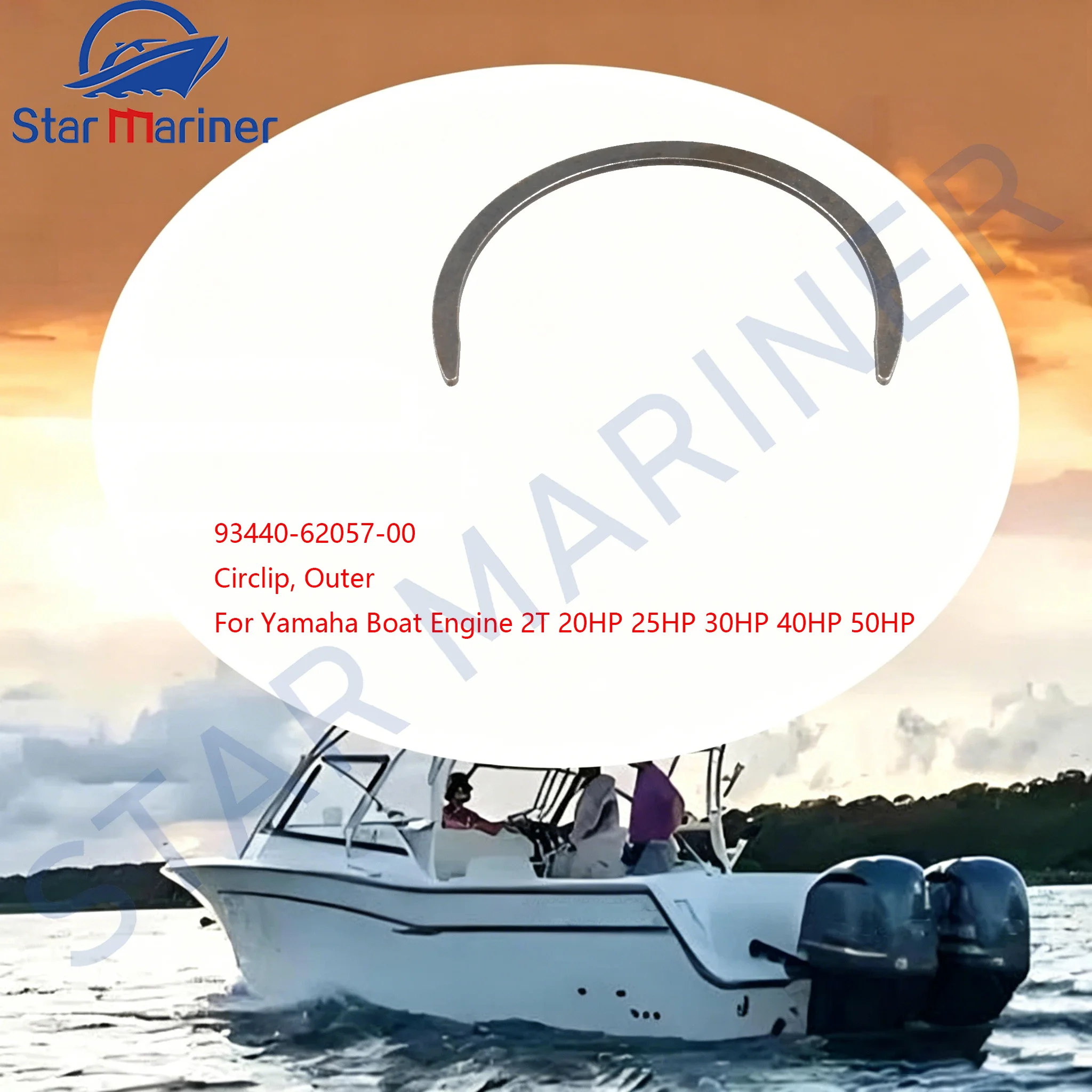 For Yamaha Circlip, Outer 93440-62057-00 Boat Engine 2-stroke 20HP 25HP 30HP 40HP 50HP 93440-62057 Boat Motor Parts
For Yamaha Circlip, Outer 93440-62057-00 Boat Engine 2-stroke 20HP 25HP 30HP 40HP 50HP 93440-62057 Boat Motor Parts