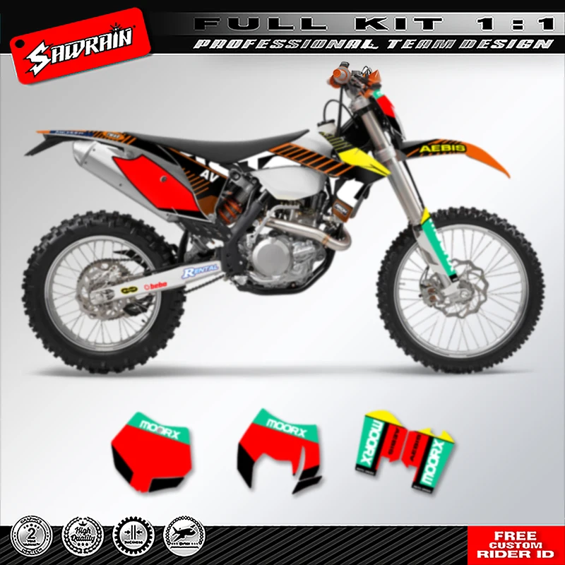 Мотоциклетные графические фоны Sawrain, наборы наклеек для KTM SX SXF 2011 2012, EXC XCW 2012 2013 001
Мотоциклетные графические фоны Sawrain, наборы наклеек для KTM SX SXF 2011 2012, EXC XCW 2012 2013 001