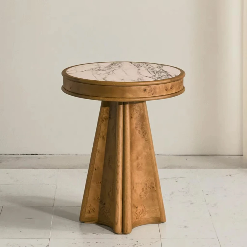 Round coffee table with polished marble top and solid wood frame for living room coffee table
Round coffee table with polished marble top and solid wood frame for living room coffee table