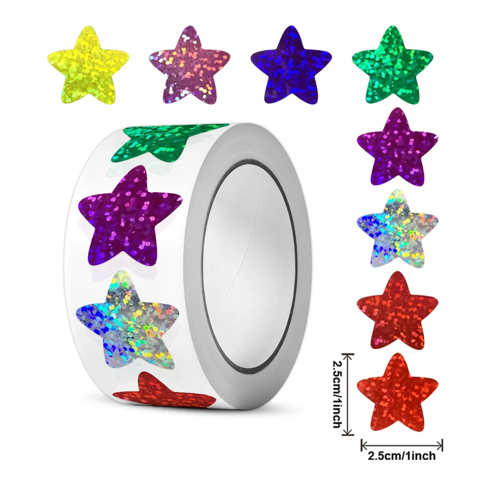 500/1000Pcs Colorful Holographic Star Self Adhesive Sticker Roll Cute Zoo Farm Animal Decorative Labels Waterproof Decals For Kids DIY Scrapbook Journal Gift Wrapping Envelope Sealing Classroom Reward Stationery Party Favor Toy Gift Wholesale Dropshipping
500/1000Pcs Colorful Holographic Star Self Adhesive Sticker Roll Cute Zoo Farm Animal Decorative Labels Waterproof Decals For Kids DIY Scrapbook Journal Gift Wrapping Envelope Sealing Classroom Reward Stationery Party Favor Toy Gift Wholesale Dropshipping