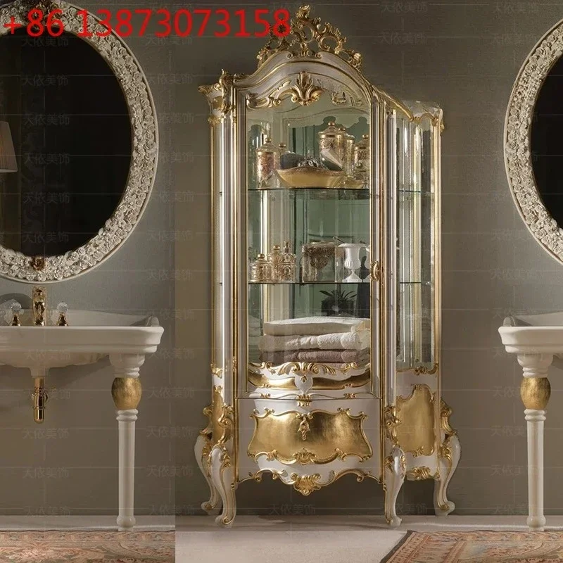 European single-door wine cabinet retro gold foil solid wood wine cabinet antique collection display wine cabinet
European single-door wine cabinet retro gold foil solid wood wine cabinet antique collection display wine cabinet