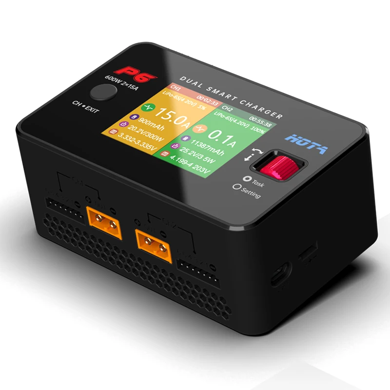 Hota P6 Dc 600w 15ax2 Dc Dual Channel Smart Charger With Mobile Service Charging For Lipo Liion Nimh Battery
Hota P6 Dc 600w 15ax2 Dc Dual Channel Smart Charger With Mobile Service Charging For Lipo Liion Nimh Battery