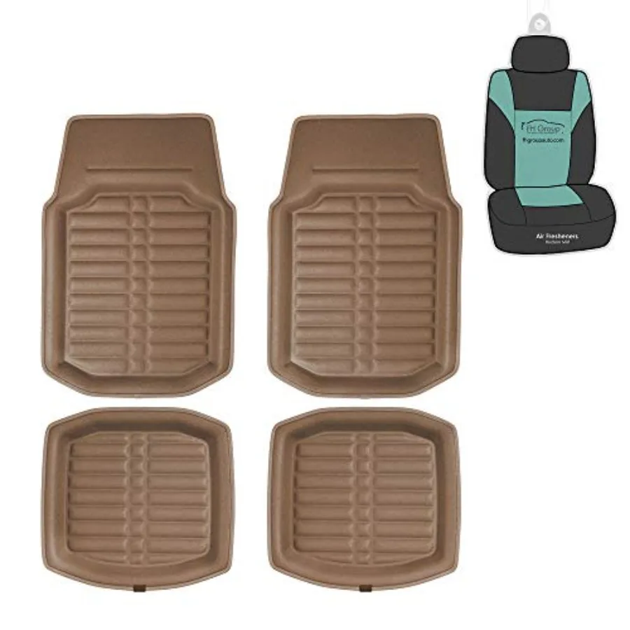 Automotive Floor Mats - Universal Fit Full Set PU Leather Floor Mats, Solid Brown - Deep Dish Design Floor Mats for Most Sedan,
Automotive Floor Mats - Universal Fit Full Set PU Leather Floor Mats, Solid Brown - Deep Dish Design Floor Mats for Most Sedan,