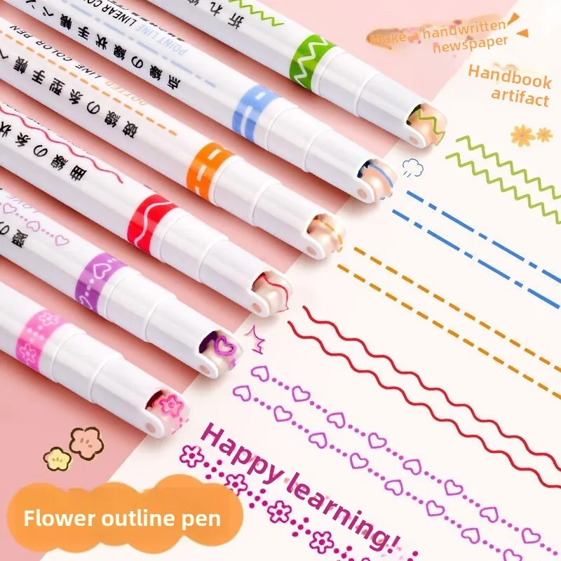6Pcs/Set Flower Line Shape Highlighter Pen Roller Tip Curve Liner Marker Kawaii Korean Stationery School Office Supplies Gifts
6Pcs/Set Flower Line Shape Highlighter Pen Roller Tip Curve Liner Marker Kawaii Korean Stationery School Office Supplies Gifts