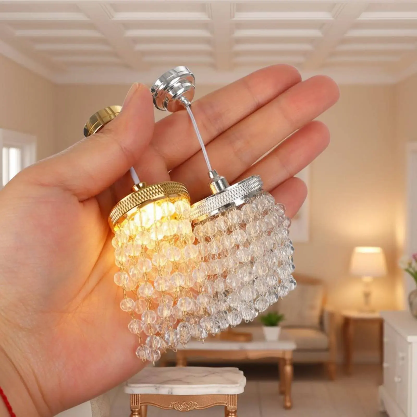 Miniature Crystal Chandelier Intricate Design 1:12 Scale Light Source Lamp 1:12 Scale Lamp Warm Shine Dollhouse Ceiling Lamp
Miniature Crystal Chandelier Intricate Design 1:12 Scale Light Source Lamp 1:12 Scale Lamp Warm Shine Dollhouse Ceiling Lamp