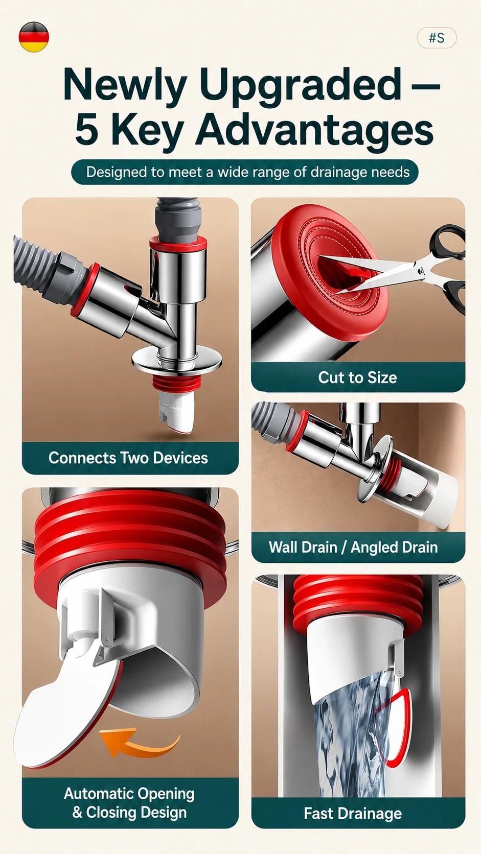 Washing Machine Drain Tee Floor Drain Deodorizer Universal Fit PVC Pipe Kitchen Sink Sewer Connector Backflow Preventer
Washing Machine Drain Tee Floor Drain Deodorizer Universal Fit PVC Pipe Kitchen Sink Sewer Connector Backflow Preventer