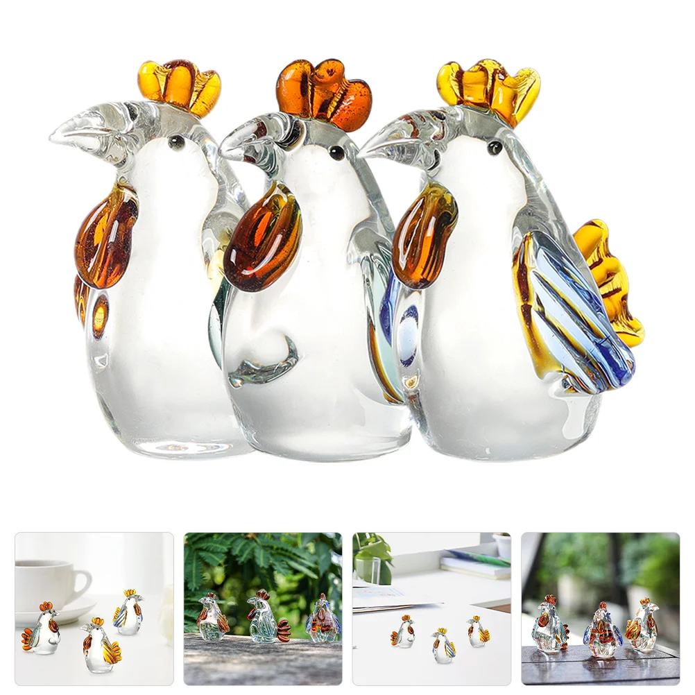 3Pcs Glass Rooster Ornament Smooth Surface Delicate Desktop Decor Living Room Accessory Rooster Decoration Desktop Ornament
3Pcs Glass Rooster Ornament Smooth Surface Delicate Desktop Decor Living Room Accessory Rooster Decoration Desktop Ornament