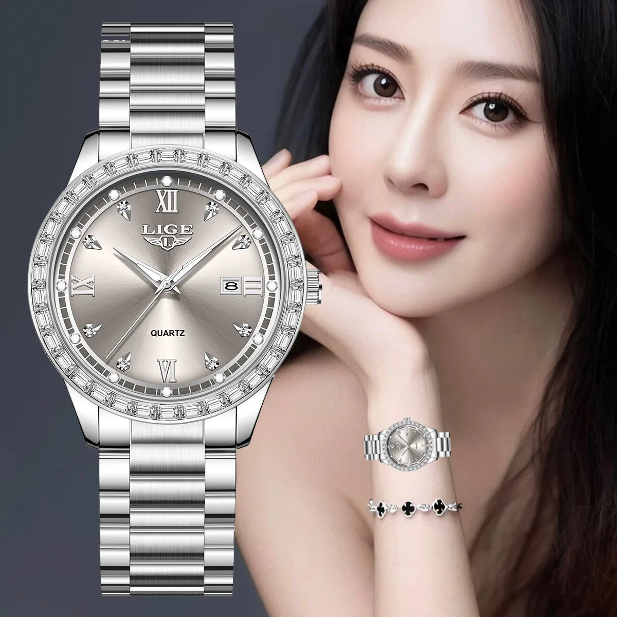 LIGE 2026 TOP Fashion Women Watches Luxury Diamond Dial Luminous Quartz Elegant Classic Stainless Steel Gift Watch for Women+BOX
LIGE 2026 TOP Fashion Women Watches Luxury Diamond Dial Luminous Quartz Elegant Classic Stainless Steel Gift Watch for Women+BOX