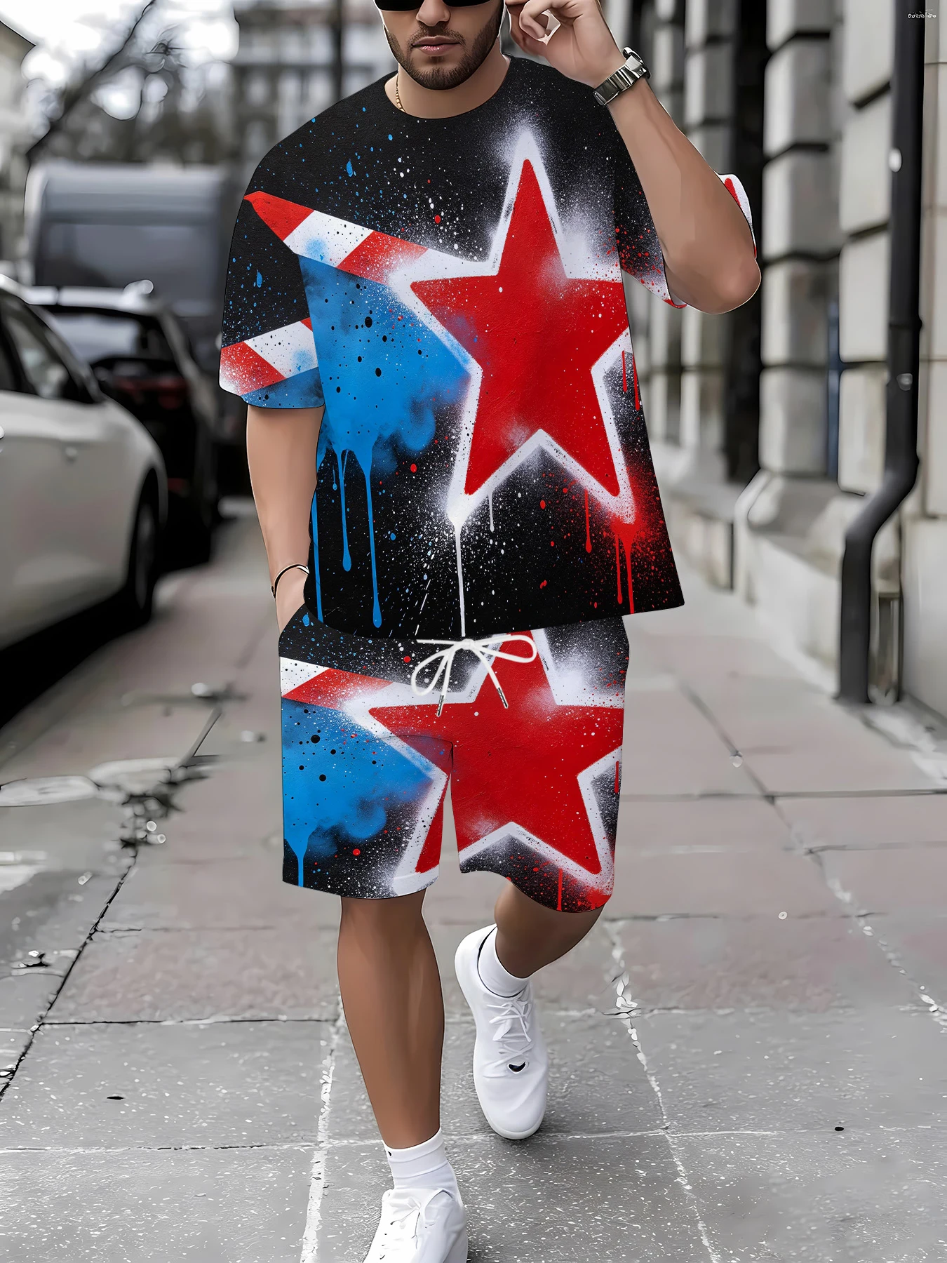 Mens Matching T-Shirt & Shorts Set Digital Print Drawstring Summer Co-ords Suit
Mens Matching T-Shirt & Shorts Set Digital Print Drawstring Summer Co-ords Suit