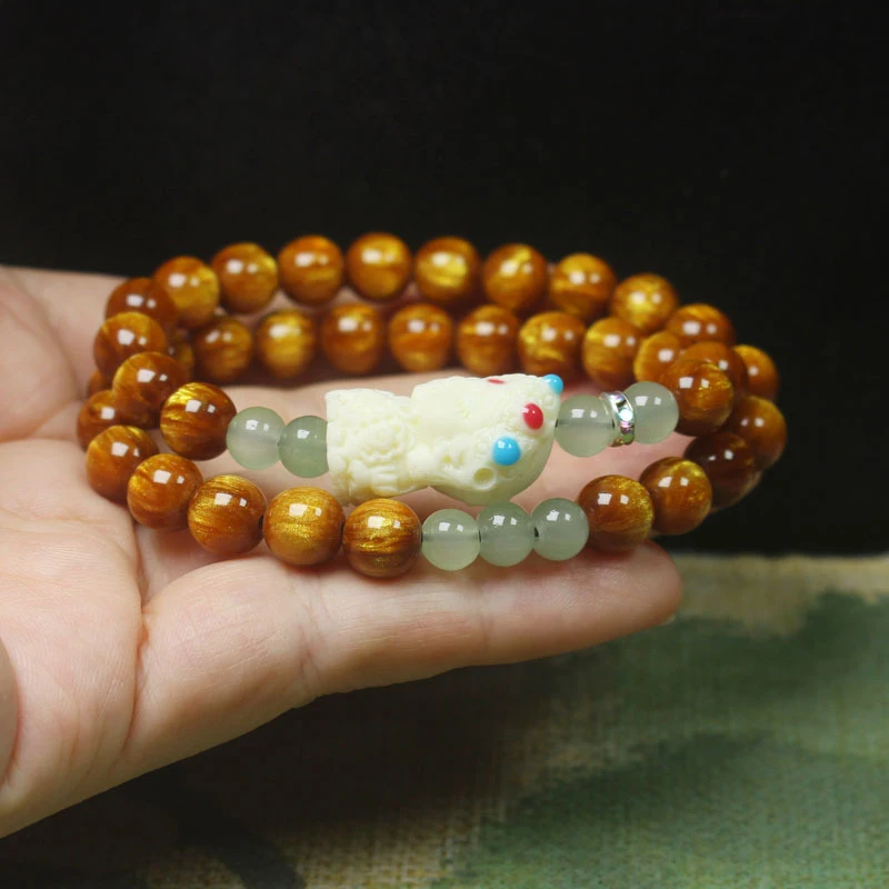 8mm Double-Loop Golden Sea Willow Bead Bracelet, Buddhist Beads, Tantric Zen Style, Simple Unisex Cultural Gift
8mm Double-Loop Golden Sea Willow Bead Bracelet, Buddhist Beads, Tantric Zen Style, Simple Unisex Cultural Gift