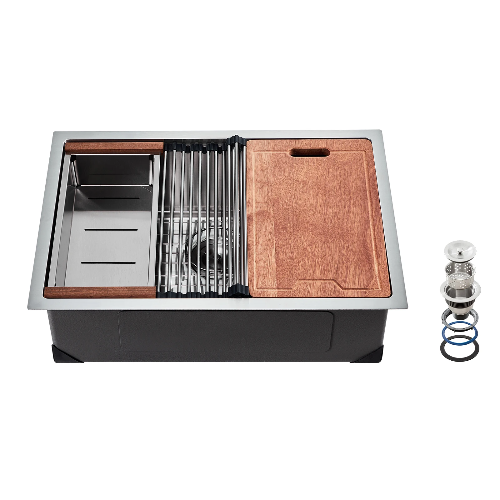 SucceBuy Kitchen Sink Workstation Stainless Steel Sinks ingle Bowl Basin with Ledge & Accessories Household Dishwasher for RV
SucceBuy Kitchen Sink Workstation Stainless Steel Sinks ingle Bowl Basin with Ledge & Accessories Household Dishwasher for RV