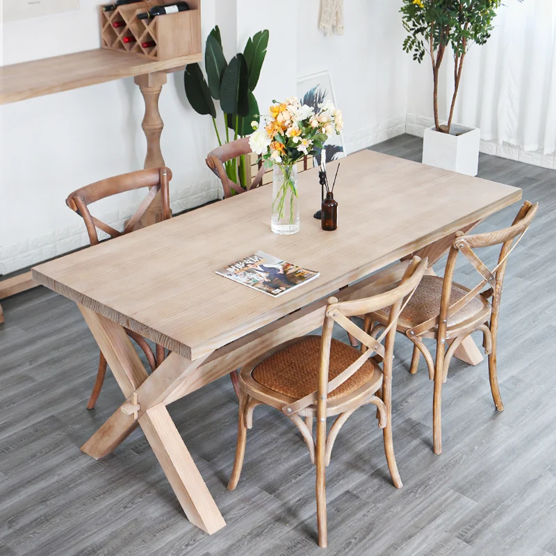 American furniture all solid wood rectangular dining table household small apartment dining table retro old dining table and cha
American furniture all solid wood rectangular dining table household small apartment dining table retro old dining table and cha