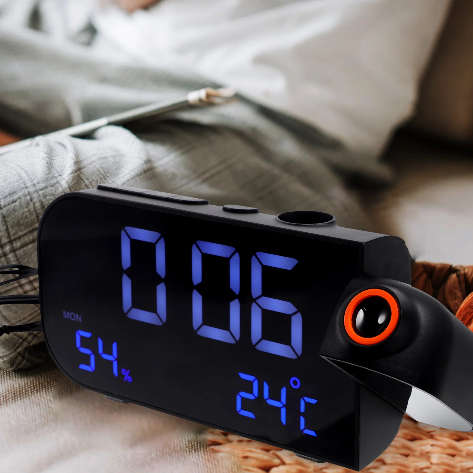 Smart Projection Alarm Clock Black LED Screen Multipurpose Radio Clock Bedroom Kitchen USB Powered Electronic Decor
Smart Projection Alarm Clock Black LED Screen Multipurpose Radio Clock Bedroom Kitchen USB Powered Electronic Decor