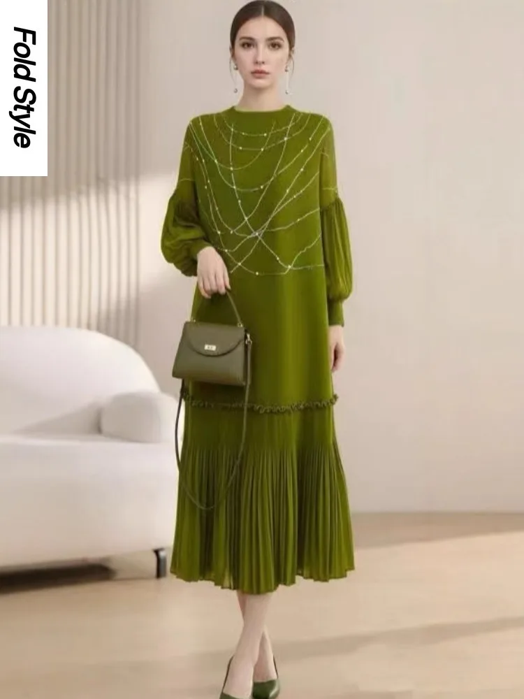 2025 зима, новинка Miyake, свободное женское новое зимнее модное тонкое свободное плиссированное повседневное платье с круглым вырезом и принтом
2025 зима, новинка Miyake, свободное женское новое зимнее модное тонкое свободное плиссированное повседневное платье с круглым вырезом и принтом