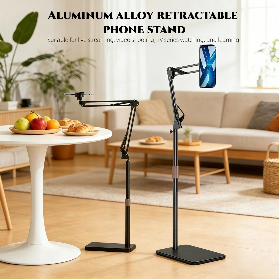 Metal Phone Stand 50.39Inch Phone Holder Floor Lazy Support Stand Desktop Live Streaming Stand Aluminum Alloy Extendable Phone Stand
Metal Phone Stand 50.39Inch Phone Holder Floor Lazy Support Stand Desktop Live Streaming Stand Aluminum Alloy Extendable Phone Stand