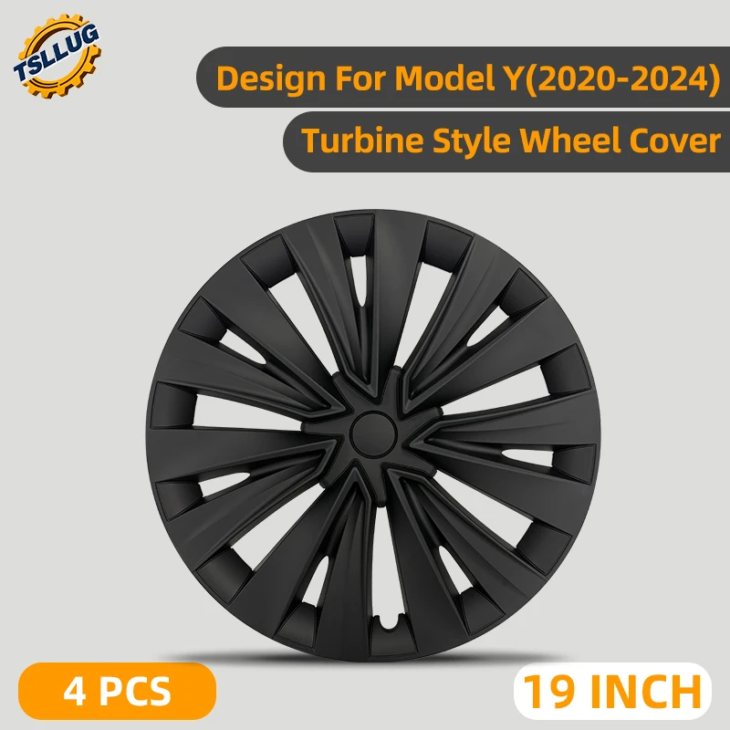 4PCS For Tesla Model Y 2020-2024 34th Style Wheel Cover 19 Inch Car Replacement Automobile Hub Cap Full Rim Car Accessories