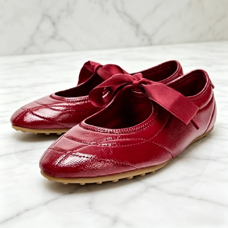 Sweet Bow Stitched Detail Flat Ballet Sneakers Women Fashion Burgundy Patent Leather Mary Jane Shoes Light Comfort Women Shoes
Sweet Bow Stitched Detail Flat Ballet Sneakers Women Fashion Burgundy Patent Leather Mary Jane Shoes Light Comfort Women Shoes