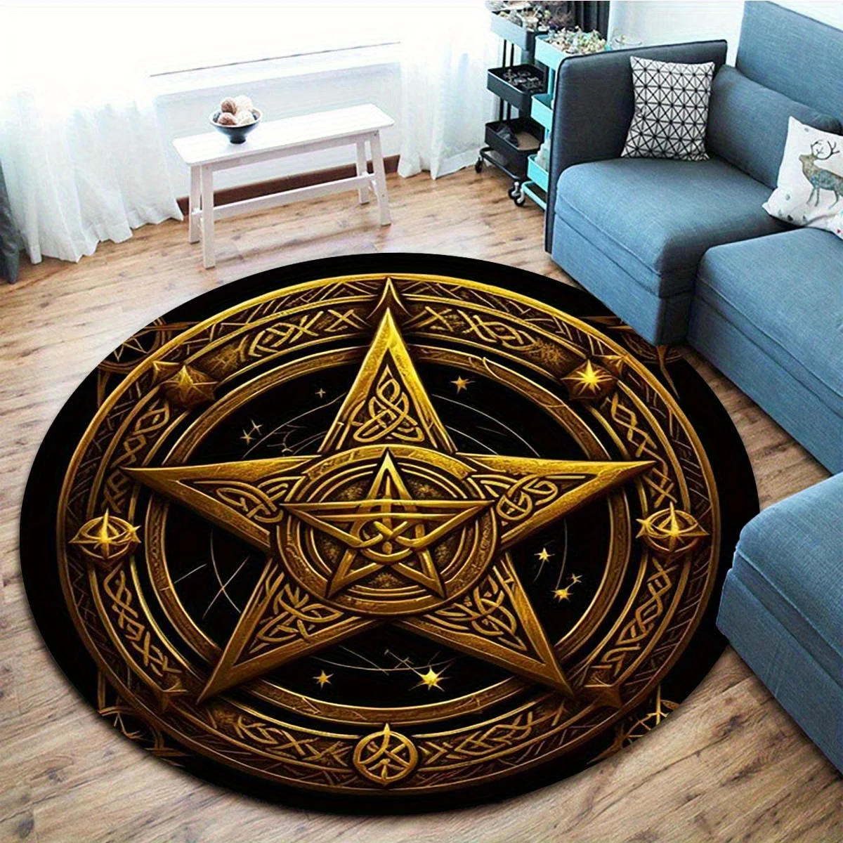 2D плоский, 2D плоский круглый коврик с пентаграммой и принтом — стильный дизайн с золотистым кельтским узлом, противоскользящий хрустальный бархат, только ручная стирка,
2D плоский, 2D плоский круглый коврик с пентаграммой и принтом — стильный дизайн с золотистым кельтским узлом, противоскользящий хрустальный бархат, только ручная стирка,