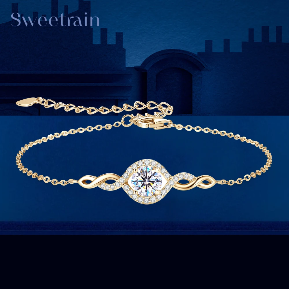 Sweetrain 6.5mm 1CT Moissanite Bracelets for Women D VVS1 Round Lab Diamond S925 Sterling Silver Plated 18k Dainty Bracelet
Sweetrain 6.5mm 1CT Moissanite Bracelets for Women D VVS1 Round Lab Diamond S925 Sterling Silver Plated 18k Dainty Bracelet