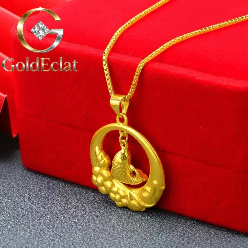 Ожерелье GoldEclat унисекс из 24-каратного золота (AU999) с изображением прыгающей рыбы и Ворот Дракона | 3D-фигурка карпа кои с жемчужинами, филигранный узор в виде облаков
Ожерелье GoldEclat унисекс из 24-каратного золота (AU999) с изображением прыгающей рыбы и Ворот Дракона | 3D-фигурка карпа кои с жемчужинами, филигранный узор в виде облаков