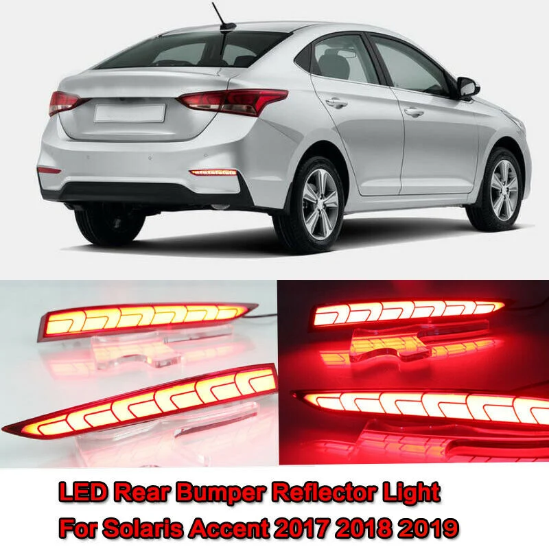 Для Hyundai Solaris Accent 2017-2019 светодиодный отражатель заднего бампера стоп-сигнал задние фонари противотуманные фары индикаторная лампа
Для Hyundai Solaris Accent 2017-2019 светодиодный отражатель заднего бампера стоп-сигнал задние фонари противотуманные фары индикаторная лампа