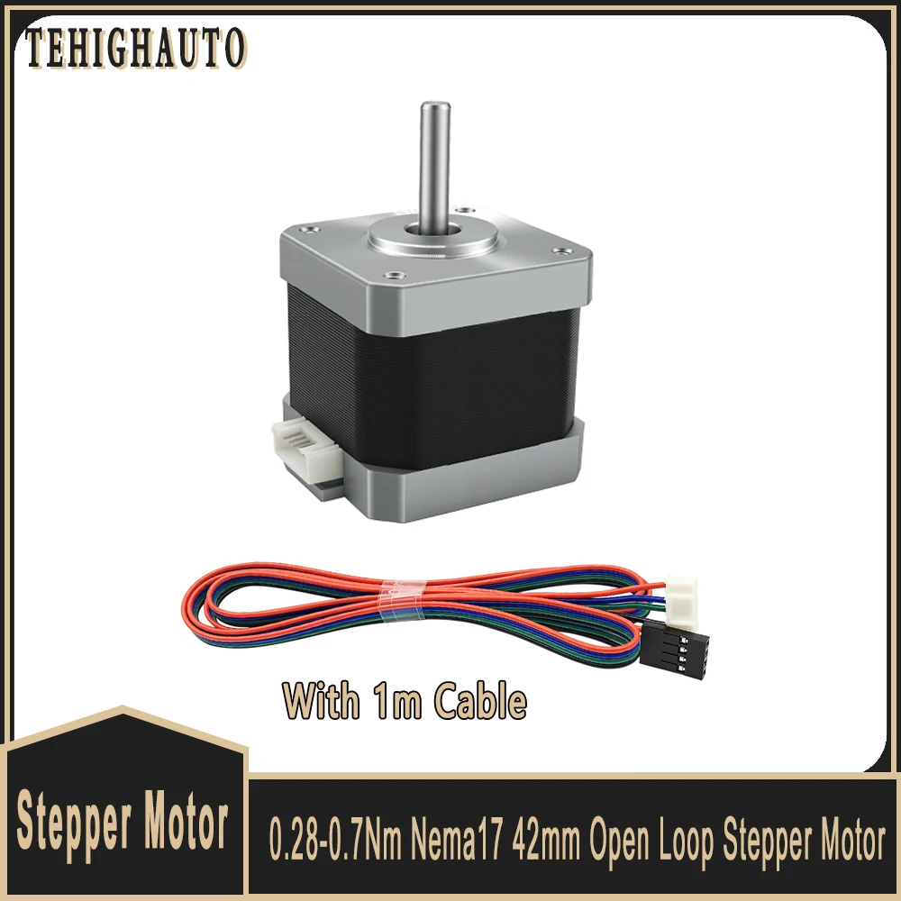 Nema 17 42mm Stepper Motor Open Loop High Torque 2-Phase 0.28-0.7Nm with 1m Cable for 3D Printer CNC Router Engraving Machine
Nema 17 42mm Stepper Motor Open Loop High Torque 2-Phase 0.28-0.7Nm with 1m Cable for 3D Printer CNC Router Engraving Machine