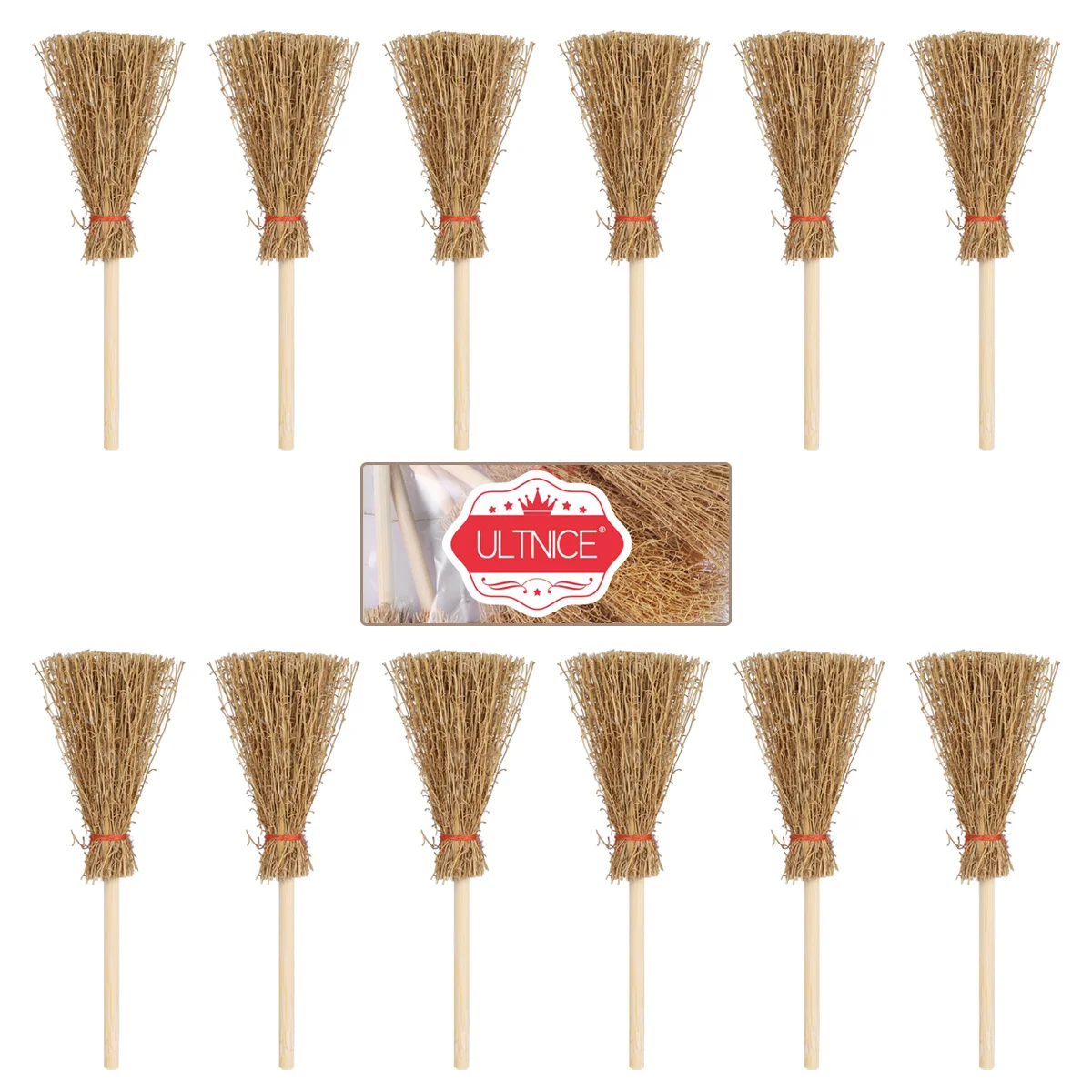 12pcs Mini Broom Hanging Decorations Halloween Party Witch Prop Pendant Wizard Costume Accessory Straw Broom Large Size
12pcs Mini Broom Hanging Decorations Halloween Party Witch Prop Pendant Wizard Costume Accessory Straw Broom Large Size