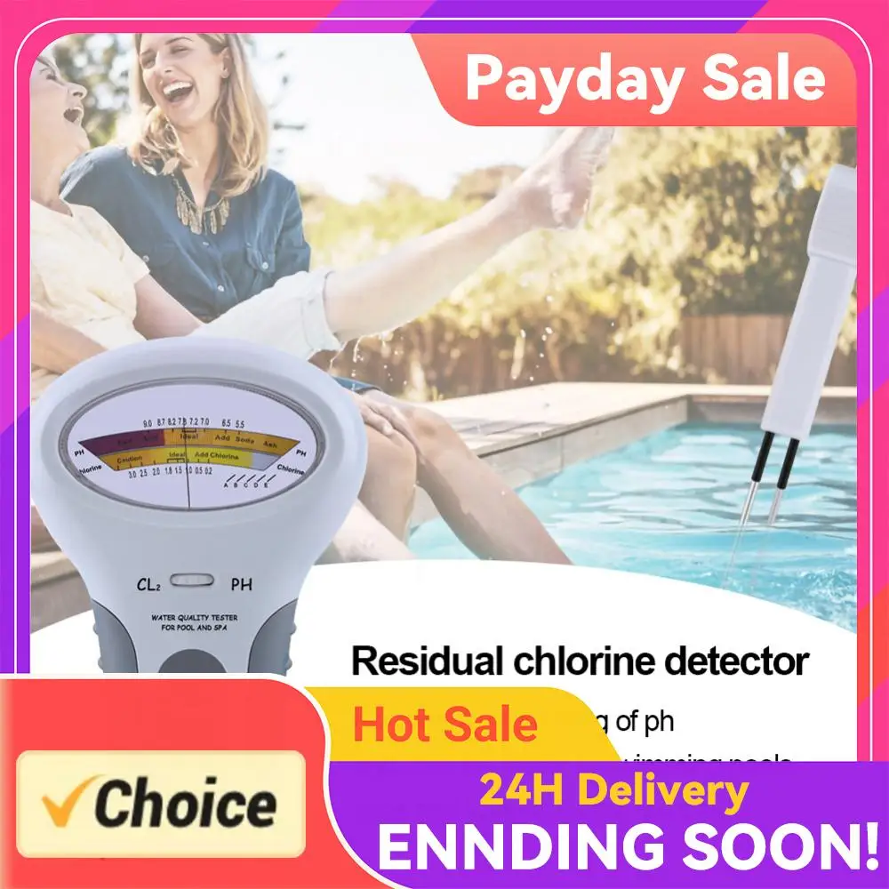 Professional PH Chlorine Meter CL2 Measuring Water Monitor with Probe for Swimming Pool Spa Water Quality Testing Device
