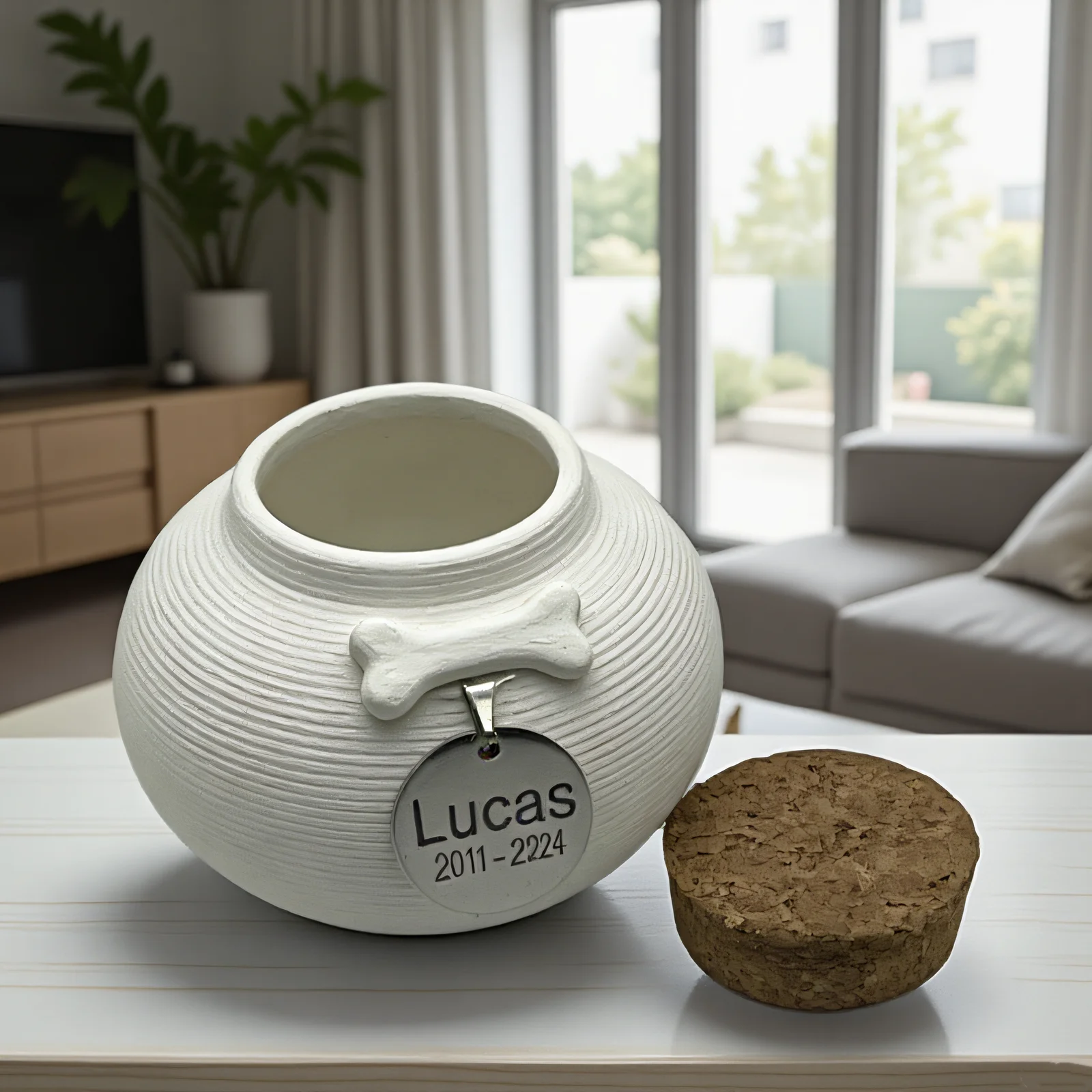 Ceramic pet gray bone jar, cat and dog metal seal ornament, customized DIY text pet picture
Ceramic pet gray bone jar, cat and dog metal seal ornament, customized DIY text pet picture